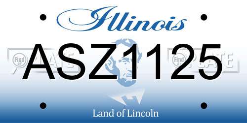 ASZ1125 Illinois License Plate