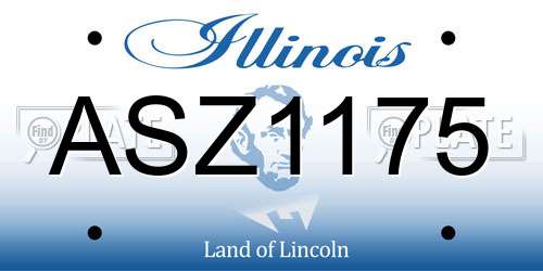 ASZ1175 Illinois License Plate