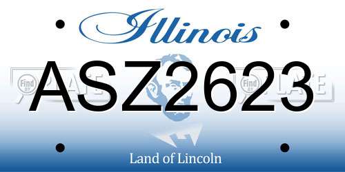 ASZ2623 Illinois License Plate