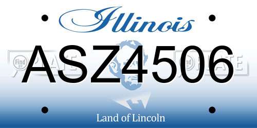 ASZ4506 Illinois License Plate