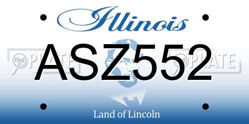 ASZ552 Illinois License Plate