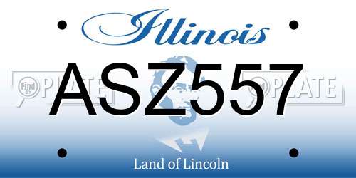 ASZ557 Illinois License Plate