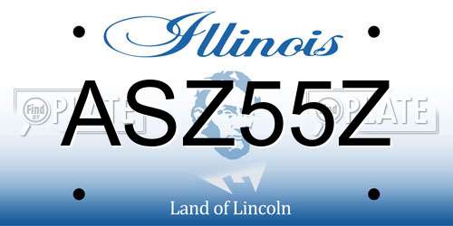 ASZ55Z Illinois License Plate