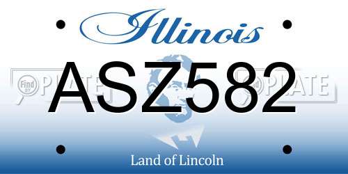 ASZ582 Illinois License Plate
