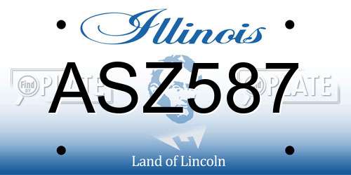 ASZ587 Illinois License Plate