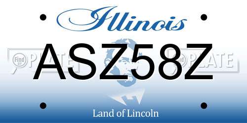 ASZ58Z Illinois License Plate
