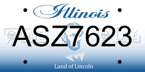 ASZ7623 Illinois License Plate