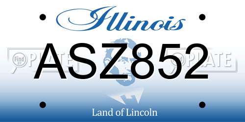 ASZ852 Illinois License Plate