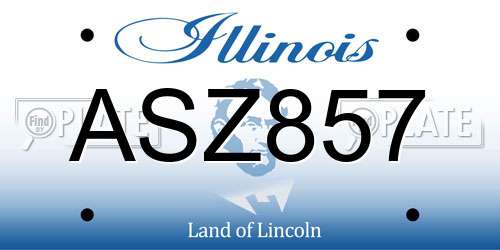 ASZ857 Illinois License Plate