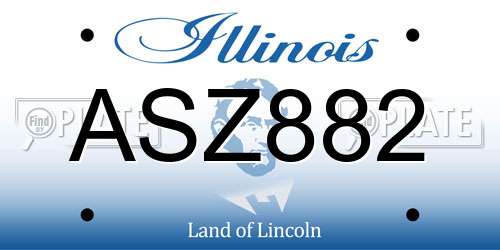 ASZ882 Illinois License Plate