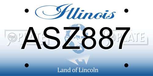 ASZ887 Illinois License Plate