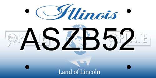 ASZB52 Illinois License Plate