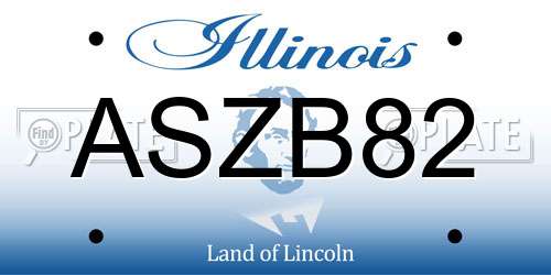 ASZB82 Illinois License Plate