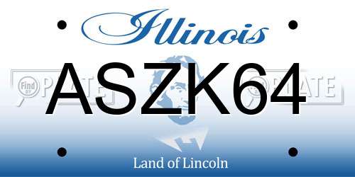 ASZK64 Illinois License Plate