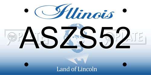 ASZS52 Illinois License Plate