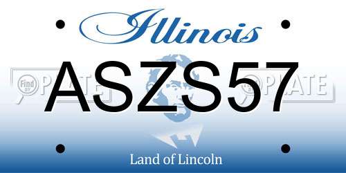 ASZS57 Illinois License Plate