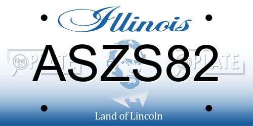ASZS82 Illinois License Plate