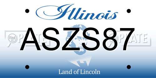 ASZS87 Illinois License Plate