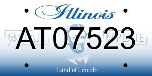 AT07523 Illinois License Plate