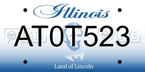 AT0T523 Illinois License Plate