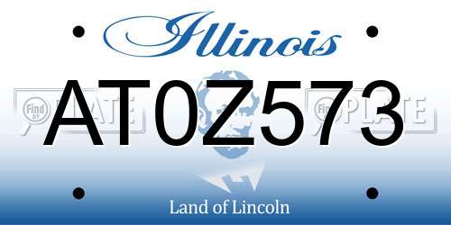 AT0Z573 Illinois License Plate