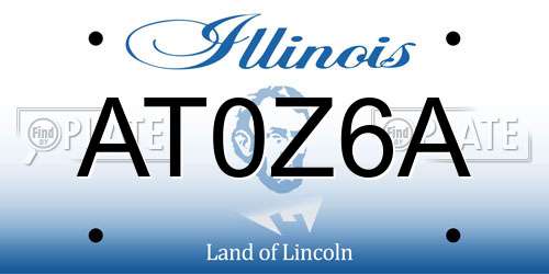 AT0Z6A Illinois License Plate