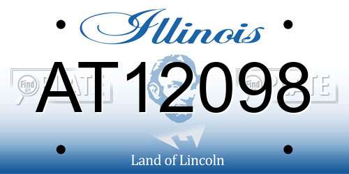 AT12098 Illinois License Plate