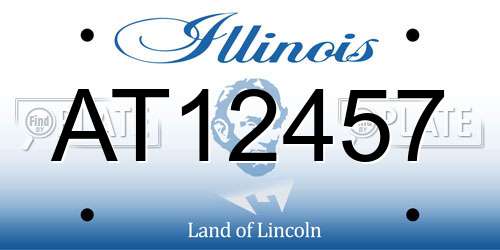 AT12457 Illinois License Plate