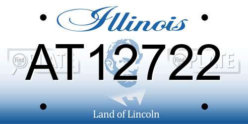 AT12722 Illinois License Plate