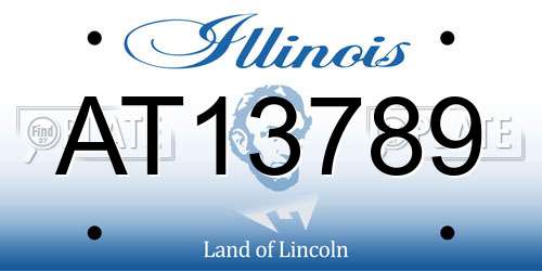AT13789 Illinois License Plate