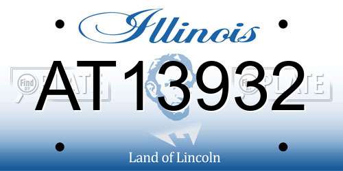 AT13932 Illinois License Plate