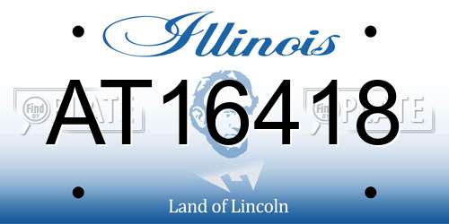 AT16418 Illinois License Plate