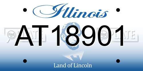 AT18901 Illinois License Plate
