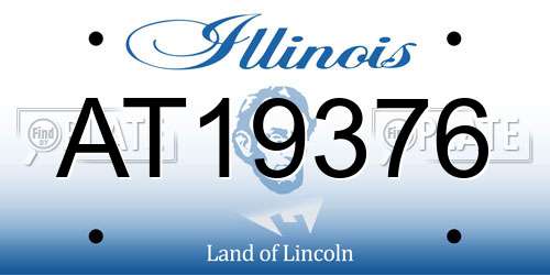 AT19376 Illinois License Plate