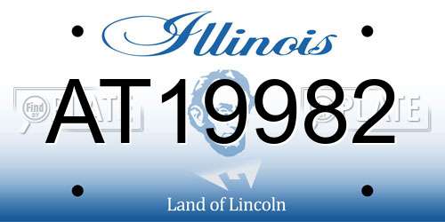 AT19982 Illinois License Plate