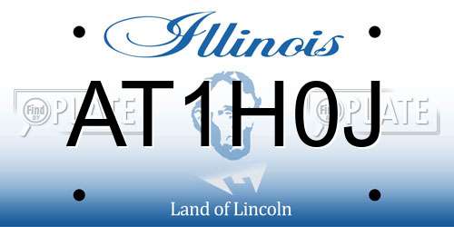 AT1H0J Illinois License Plate