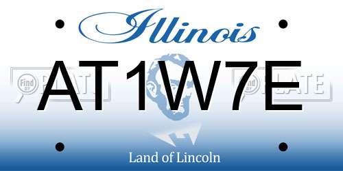 AT1W7E Illinois License Plate
