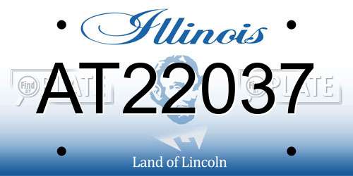 AT22037 Illinois License Plate