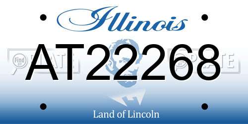 AT22268 Illinois License Plate