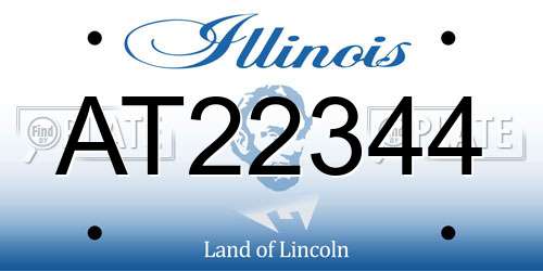 AT22344 Illinois License Plate