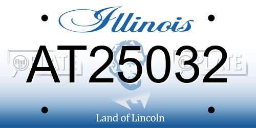 AT25032 Illinois License Plate