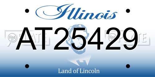 AT25429 Illinois License Plate