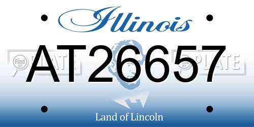 AT26657 Illinois License Plate