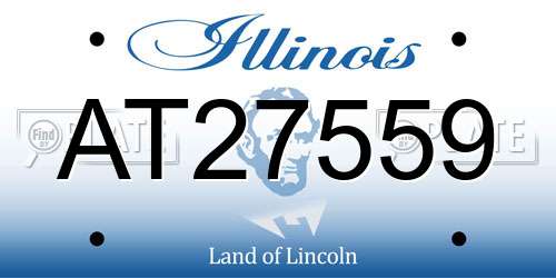 AT27559 Illinois License Plate