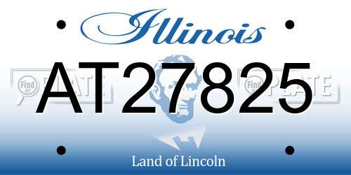 AT27825 Illinois License Plate