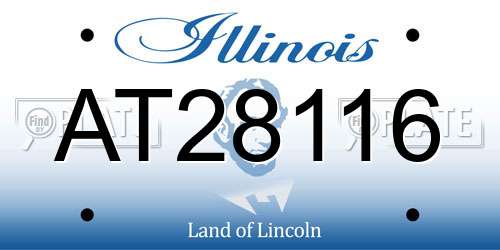 AT28116 Illinois License Plate