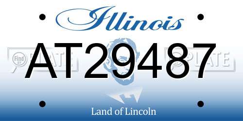 AT29487 Illinois License Plate
