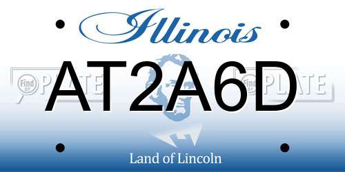 AT2A6D Illinois License Plate