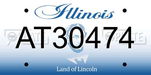 AT30474 Illinois License Plate