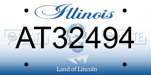 AT32494 Illinois License Plate